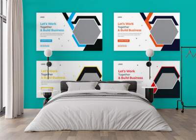 Corporate and business marketing agency web banner template design. Wall mural