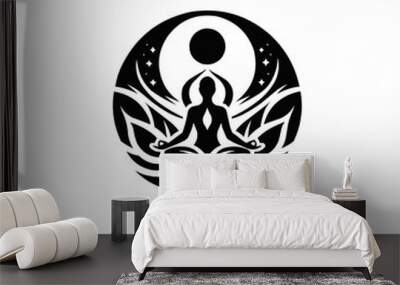 a yoga logo, on whit background Wall mural