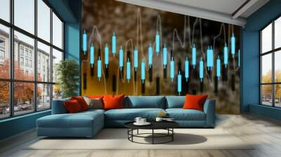 Fores chart Candles are business Increasing animation, Wall mural