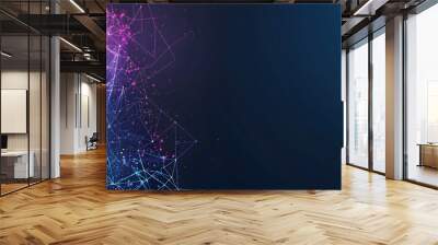 Glowing Blue and Purple Technology Background with Network Lines Wall mural