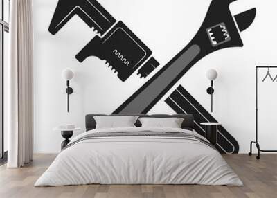 Pipe wrench vector illustration on a white background Wall mural