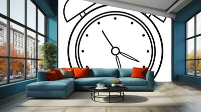 Alarm Clock line art vector and illustration isolated on white background. Wall mural