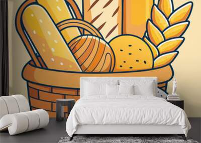 Bread vector illustration. Wall mural