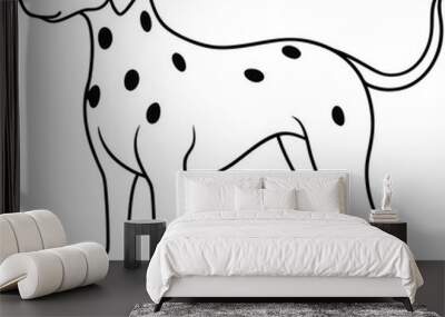 Dalmatian Dog vector silhouette Illustration Isolated white background. Wall mural