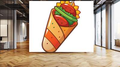 Kebab vector illustration Isolated white background. Wall mural