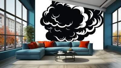 Smoke vector silhouette Illustration Isolated white background. Wall mural