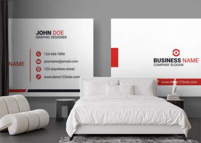 An elegant and simple business card design template. A clean and professional business card design template, visiting card Wall mural