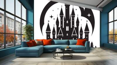 Ancient Castle silhouette vector illustration isolated on a white background Wall mural