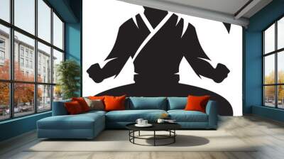 Ninja warrior silhouette vector illustration isolated on a white background Wall mural