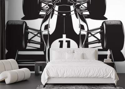 Vintage Racing Car silhouette vector illustration isolated on a white background Wall mural