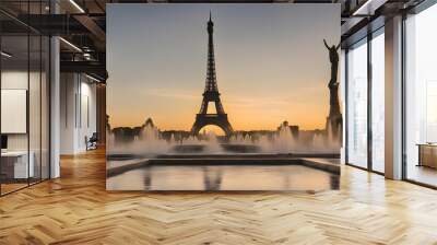 eiffel tower at sunset Wall mural