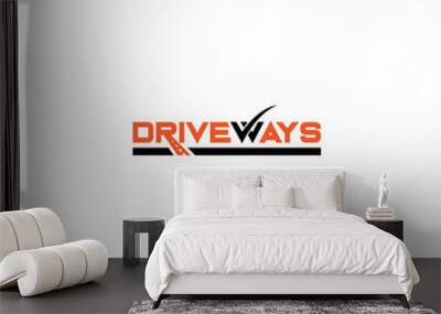  Creative and modern typography drive ways logo design template vector eps for use transportation business purpose Wall mural