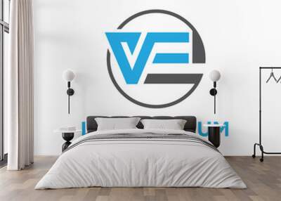 VE Or GVF Letter logo vector design template Wall mural