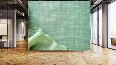 Light Green Linen Textured Background with Copy Space Wall mural