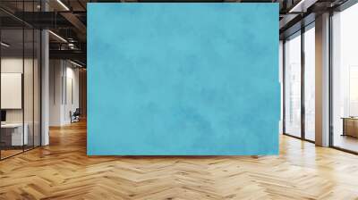 Light sky blue paint gradient wallpaper background. Blue elegance blooming fresh watercolor paint on canvas images. Smoky fog surface beige paper textured. Blue snowflake winter banner ocean painting Wall mural