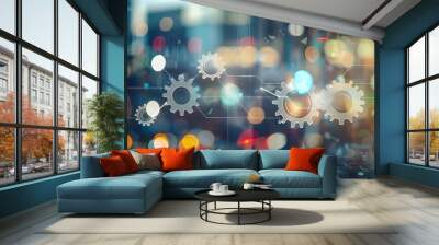 Machine Learning Gears: Technology & Innovation Wall mural