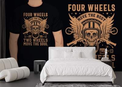 Best motorcycle tshirt design Wall mural