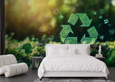 Renewable energy, green energy, sustainable development, sustainable energy, renewable energy, reduce-reuse-recycle, solar, environmental issues net zero co 2 emissions green earth Wall mural