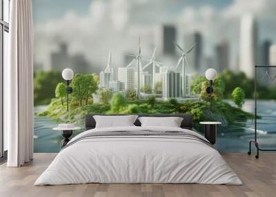 Renewable energy, green energy, sustainable development, sustainable energy, renewable energy, reduce-reuse-recycle, solar, environmental issues net zero co 2 emissions green earth Wall mural