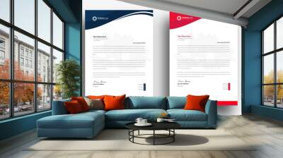 Letterhead template in Abstract style design Wall mural