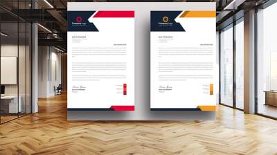 modern design template professional mordent letterhead template design creative clean business letterhead concept design Wall mural