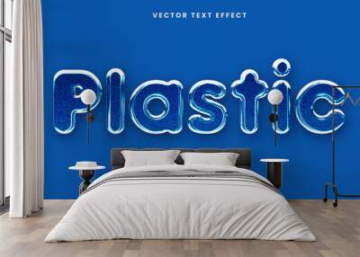 Plastic editable text effect shine style  Wall mural