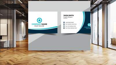 Modern and simple business card design Modern presentation card with company logo Vector business card template Visiting card for business and personal use Vector illustration design Wall mural