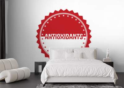 Antioxidants red ribbon label banner. Open available now sign or Antioxidants tag. Wall mural