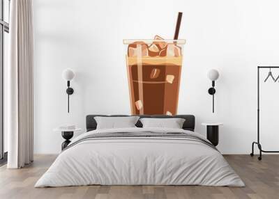 Colorful iced coffee icon isolated on white background. Wall mural