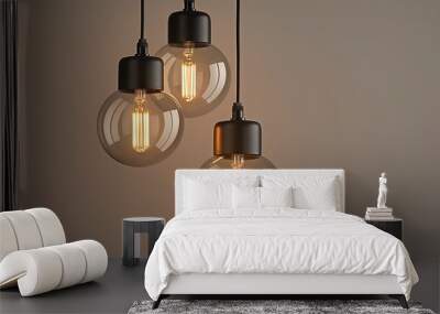 modern pendant light with vintage light bulb Wall mural