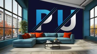 pu letter colorful logo in the circle. Vector Logo Illustration. Wall mural