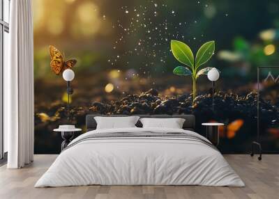 New Life Sprouting in Natures Embrace Wall mural