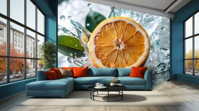 orange isolated on background Wall mural