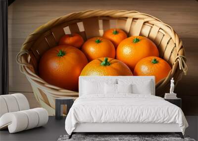 oranges in the basket Wall mural