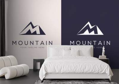 M letter mountain adventure logo icon design vector illustration. Wall mural