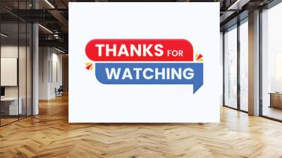 thanks for watching banner vector Wall mural