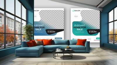 Business real estate social media post square flyer banner template Wall mural