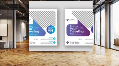 Business social media post square travel banner template Wall mural