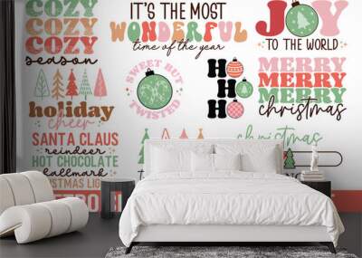 retro christmas SVG bundle Wall mural