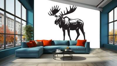 deer silhouette vector illustration,  Wall mural