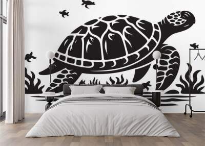 illustration of turtle Wall mural