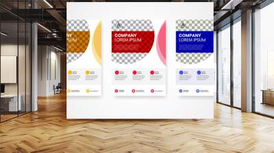 Business company flyer template vector 2021 Wall mural