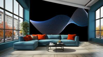 abstract blue light wave abstract background. Abstract glowing circle lines on dark background.modern futuristic technology creative background,illustrations as basic points in the image, Wall mural