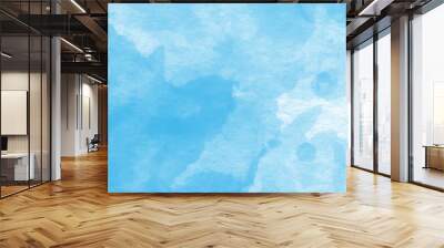 beautiful soft cloudy sky blue watercolor background.hand painted blue watercolor texture, Beautiful bright blue paper texture,Beautiful grunge blue background with space and for making graphics desig Wall mural