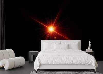 Realistic lens flare lights effect on black background	
 Wall mural