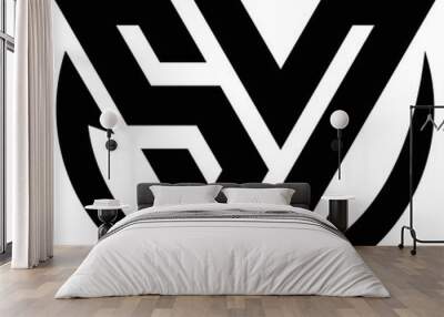 SY letter logo with the triangle design Wall mural