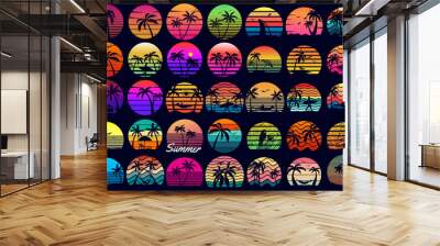 summer sunset t shirt design  Wall mural