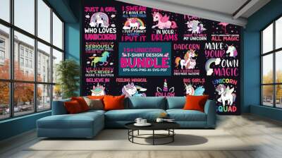 unicorn t shirt design bundle  Wall mural