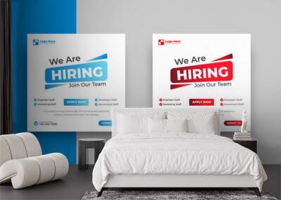 We are hiring job vacancy social media post or square web banner template design
 Wall mural