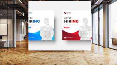 We are hiring job vacancy social media post or square web banner template design Wall mural